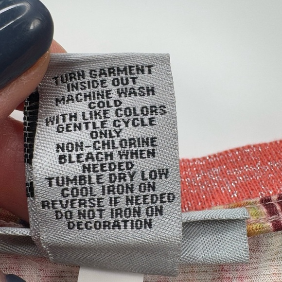 Catherines 3X Bling Paisley Patchwork Top Pink Multicolor Boho Stretchy 0139 - Picture 7 of 9